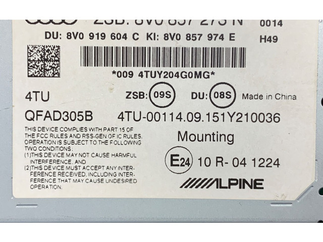 Дисплей    8V0857273N   Audi A3 S3 8V