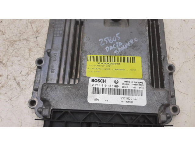 Блок управления двигателя 0281019457, 237102213R   Dacia Logan II