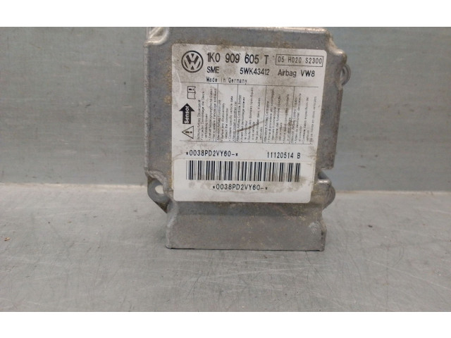 Блок управления надувных подушек 1K0909605T, 5WK43412   Skoda Octavia Mk2 (1Z)