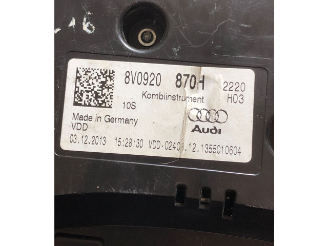 Панель приборов 8V0920870H, 1355010604   Audi A3 S3 8V       