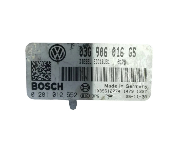 Řídící jednotka 03G906016GS, 1039S12774   Skoda Superb B5 (3U) 2006