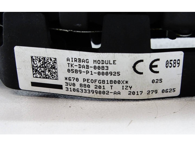 Fahrerairbag 3V0880201T, TKDAB0083 Skoda Superb B8 (3V)
