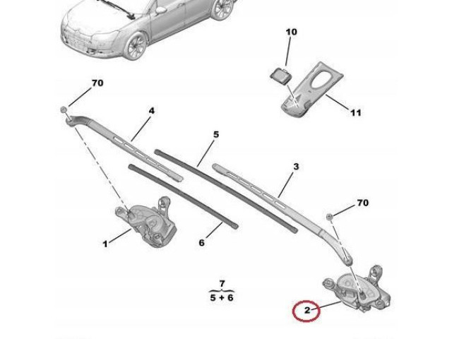 Моторчик дворников 6405LC Citroen C5