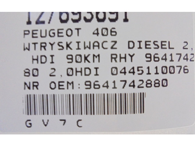 Форсунка 9641742880, 9641742880    Peugeot 406   