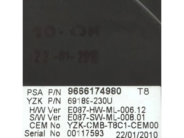 Přístrojová deska Peugeot 5008 2010 9666174980, 69189230U