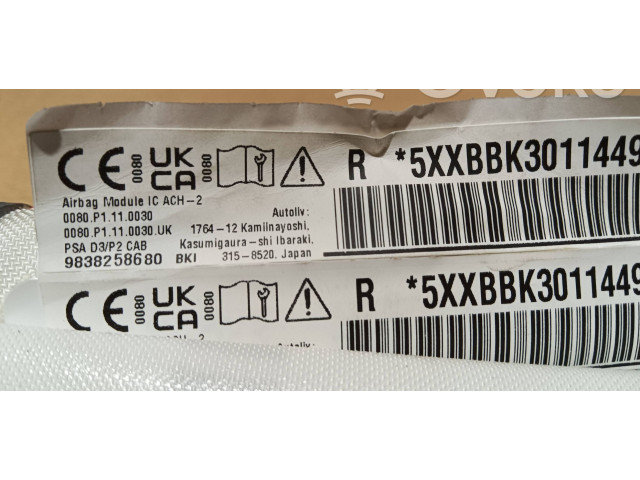Боковая подушка безопасности 9838258680 Peugeot 2008 II