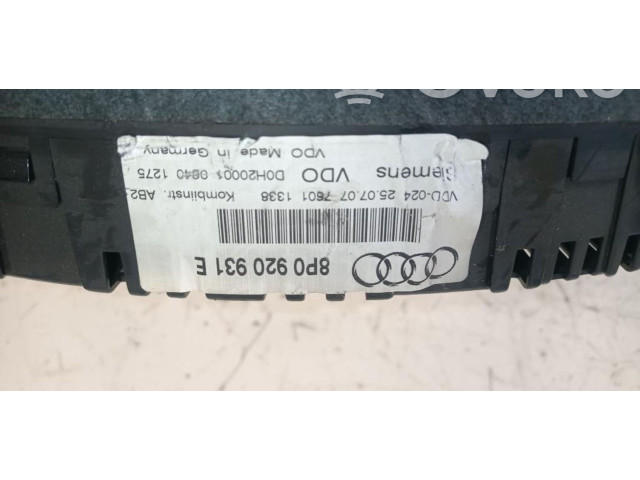 Панель приборов 8P0920931E, 8P0920931E   Audi A3 S3 A3 Sportback 8P       
