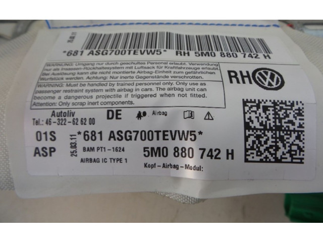 Боковая подушка безопасности 5M0880742H, 5M0880742H Volkswagen Golf Plus