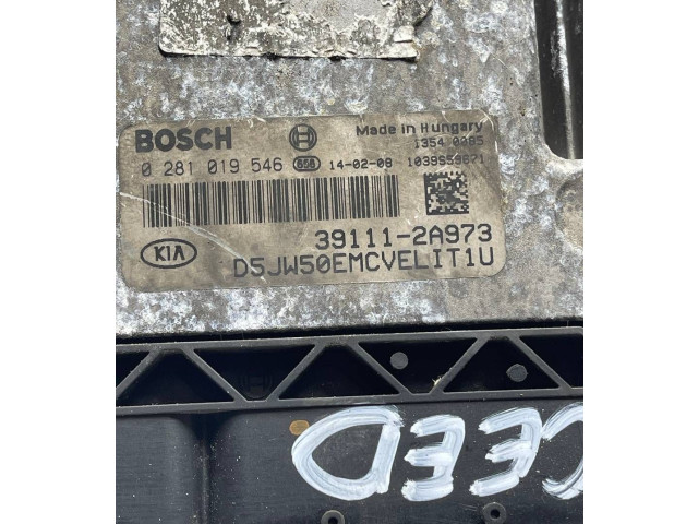 Блок управления двигателя 391112A973, 0281019546 KIA Ceed