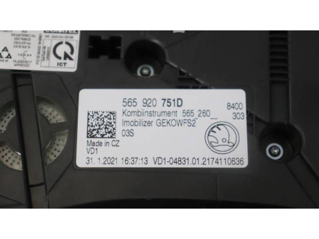 Панель приборов 565920751D, 565260   Skoda Karoq       