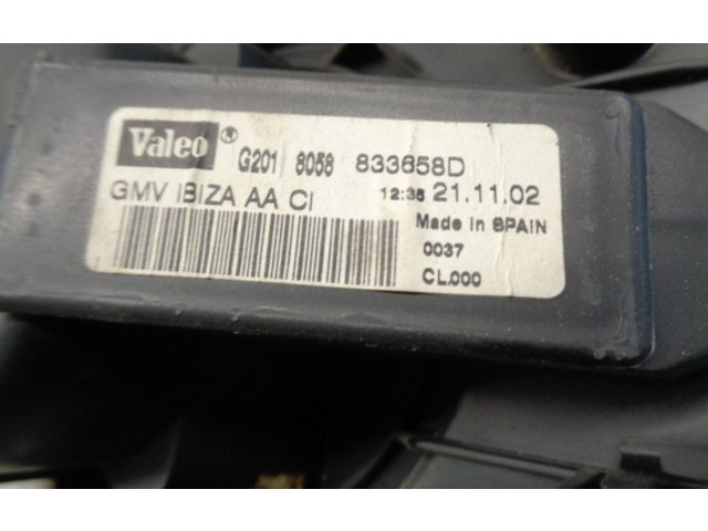 Вентилятор печки    6N1819021, 833658D   Seat Inca (6k)