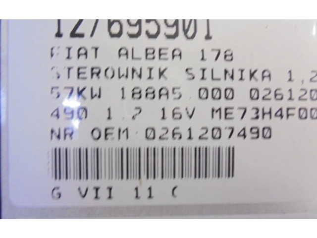 Блок управления двигателем Блок управления 0261207490, 0261207490 Fiat Albea