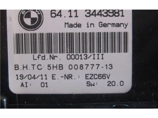 Блок управления климат-контролем 64113443981   BMW X3 E83