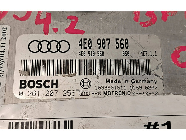 Řídící jednotka 4E0907560, 0261207256 Audi A8 S8 D3 4E 2002