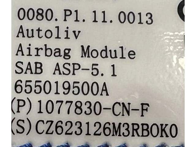 Подушка безопасности в сиденье 1077830-CN-F Tesla Model 3