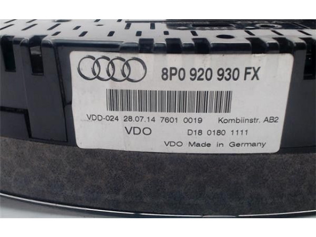 Панель приборов 8P0920930FX, 8P0920930F Audi A3 S3 8L