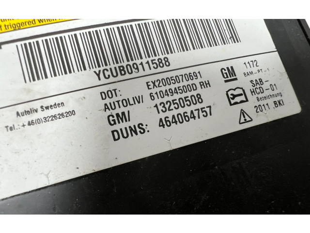 Подушка безопасности в сиденье 13250508, 610494500D   Opel Meriva B