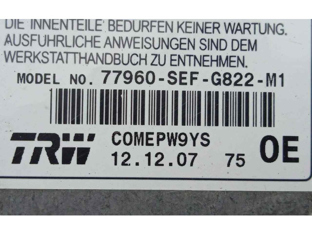 Блок подушек безопасности 77960SEFG822M1   Honda Accord