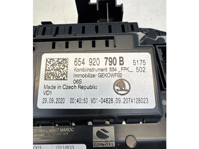 Панель приборов 654920790B, 2074128023 Skoda Kamiq