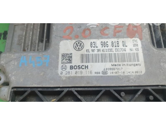 Блок управления двигателем Блок управления 0281019116, 03L906018QL Skoda Yeti (5L)