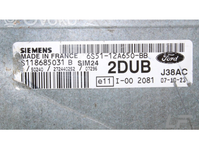 Блок управления двигателя 6S6112A650BB   Ford Ka