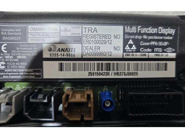 Дисплей    259150423r, 0355149666   Renault Captur