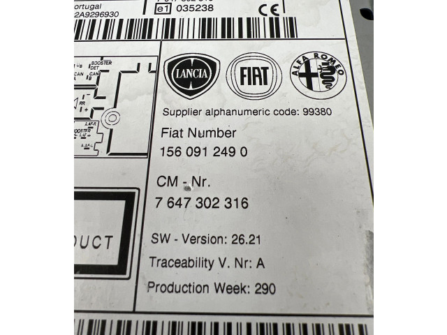 Радио/ проигрыватель CD/DVD / навигация 1560912490, 7647302316 Alfa Romeo Giulietta