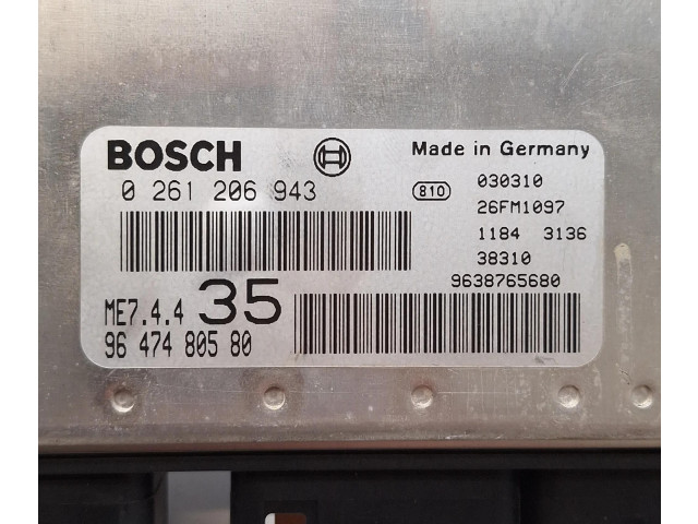 Řídící jednotka 0261206943, 9647480580 Peugeot 307 2003