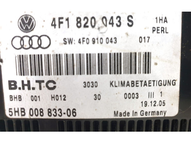 Модуль блока управления кондиционером 4F1820043S   Audi A6 S6 C6 4F