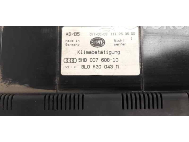 Блок управления климат-контролем 8L0820043M, 5HB007608 Audi A3 S3 8L