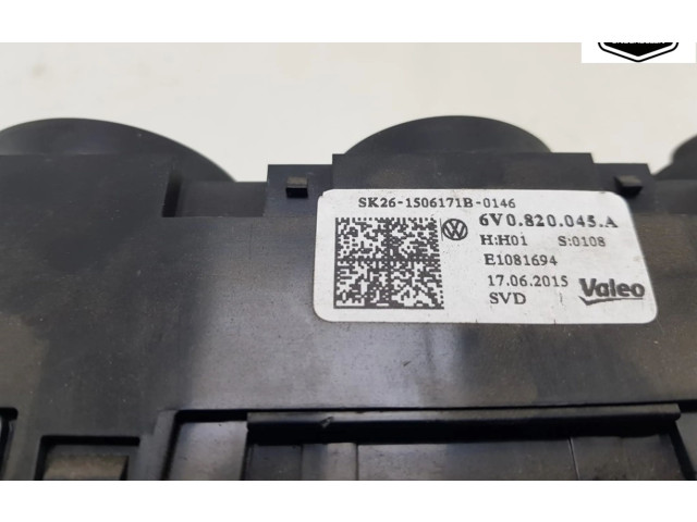 Блок управления климат-контролем 6V0820045D9B9, 6V0820045A   Skoda Fabia Mk3 (NJ)