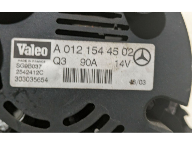 Генератор A0121544502 Mercedes-Benz A W168