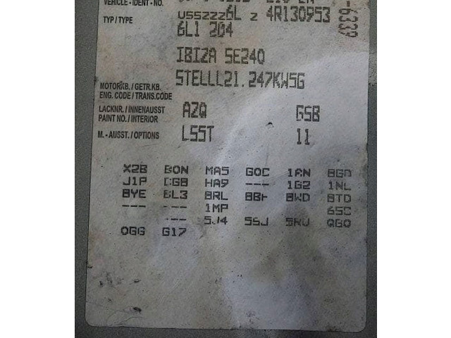 Vstřikovací lišta 120TY Seat Ibiza IV (6J,6P)