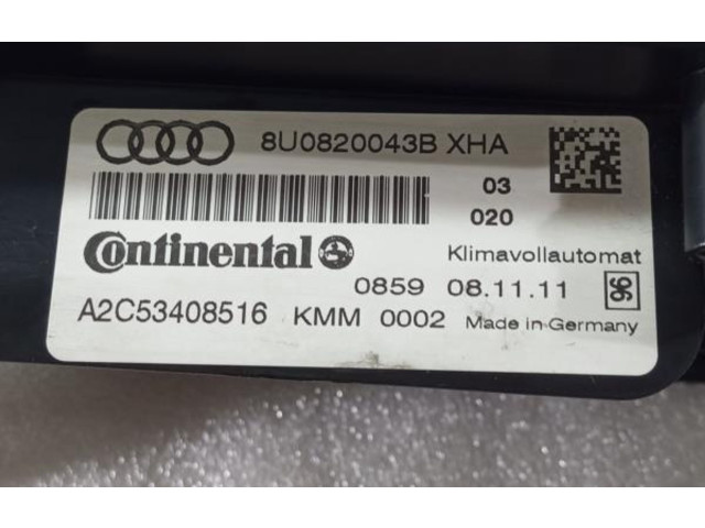 Блок управления климат-контролем 8U0820043B, A2C53408516 Audi Q3 8U