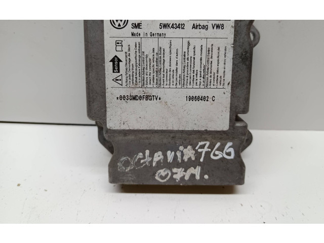 Блок подушек безопасности 1K0909605R, 5WK43412   Skoda Octavia Mk2 (1Z)