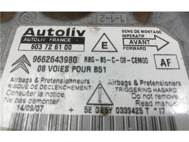 Блок подушек безопасности 9662643980 Citroen C4 I