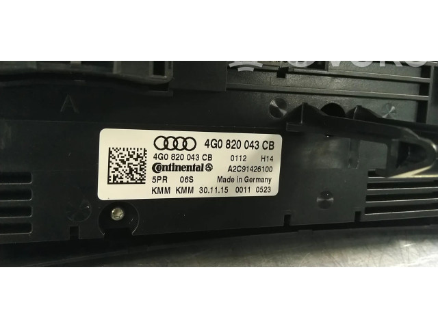 Блок управления климат-контролем 4G0820043CB   Audi A6 S6 C7 4G