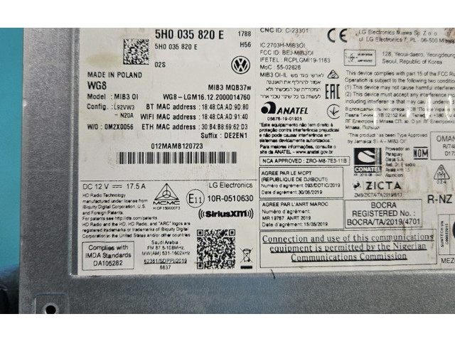 Блок комфорта 5H0035820E, IMPRK1398264 Volkswagen Caddy