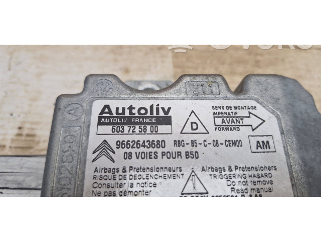 Блок подушек безопасности 9662643680, 603725800 Citroen C4 I