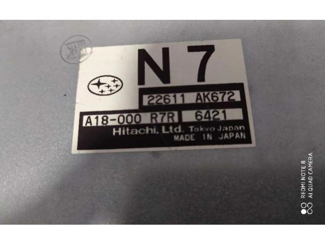 Блок управления двигателем ECU 22611AK672, 22611AK672 Subaru Forester SG