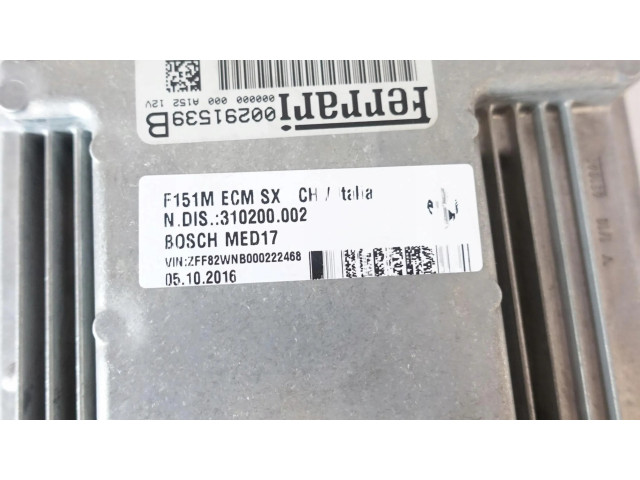 Блок управления двигателя 291539, 0261S08750 Ferrari 488 Pista