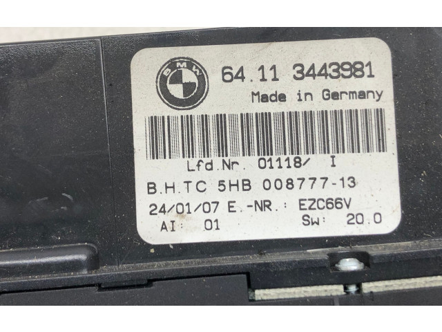Блок управления климат-контролем 64113443981, 3443981   BMW X3 E83
