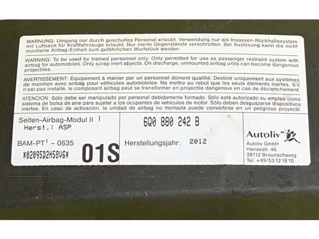Подушка безопасности в сиденье Skoda Fabia Mk2 (5J)