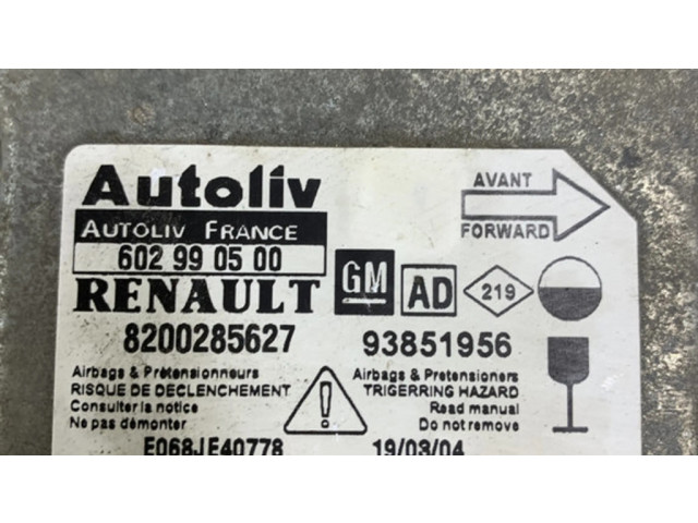 Блок подушек безопасности 93851956, 602990500 Opel Vivaro