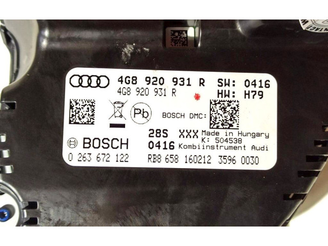 Панель приборов 4G8920931R, 0263672122 Audi A7 S7 4G