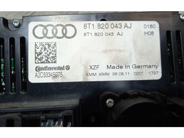 Блок управления климат-контролем 8T1820043AJ   Audi A5 Sportback 8TA