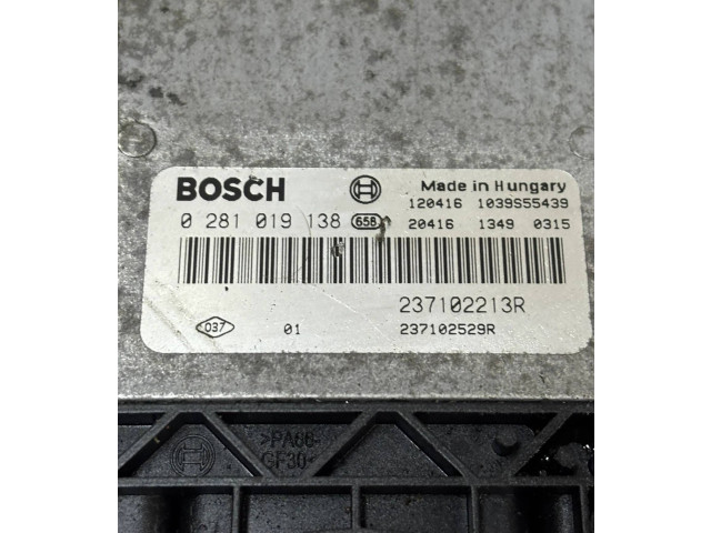 Блок управления двигателя 0281019138, 237102529R Dacia Dokker