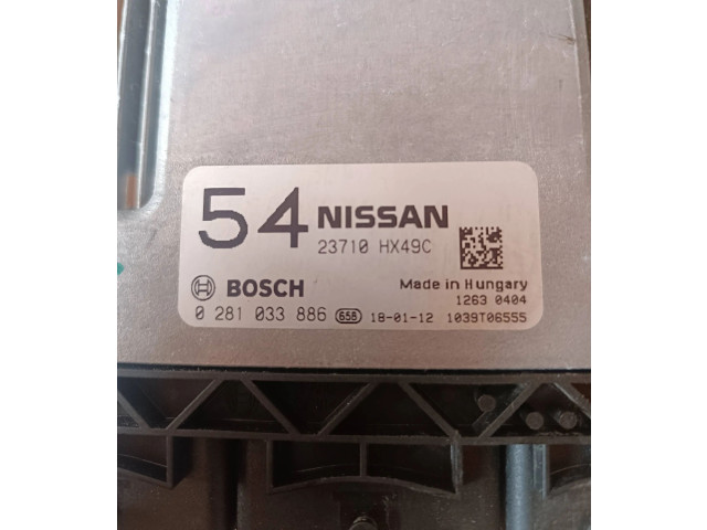 Řídící jednotka 23710hx49c, 0281033886 Nissan Qashqai 2017