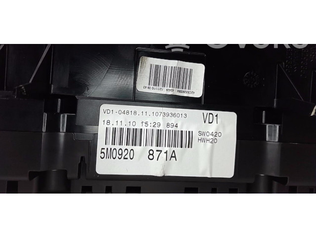 Панель приборов 5M0920871A Volkswagen Golf Plus
