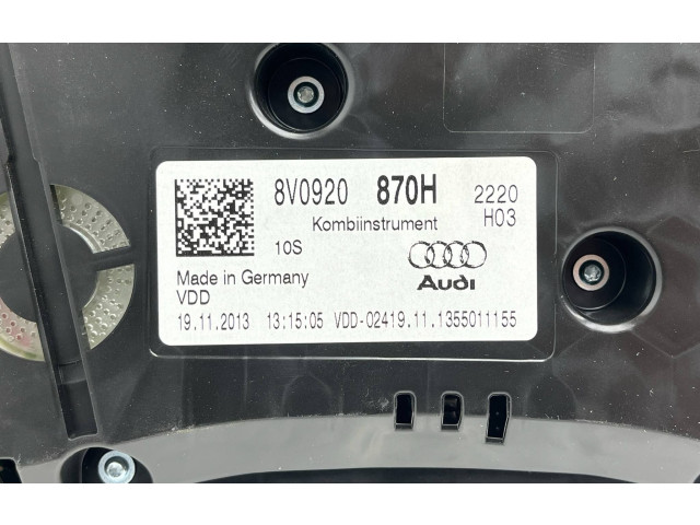 Панель приборов 8V0920870H, 8V0920870   Audi A3 S3 8V       